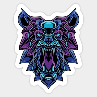 ornament blue bear head Sticker